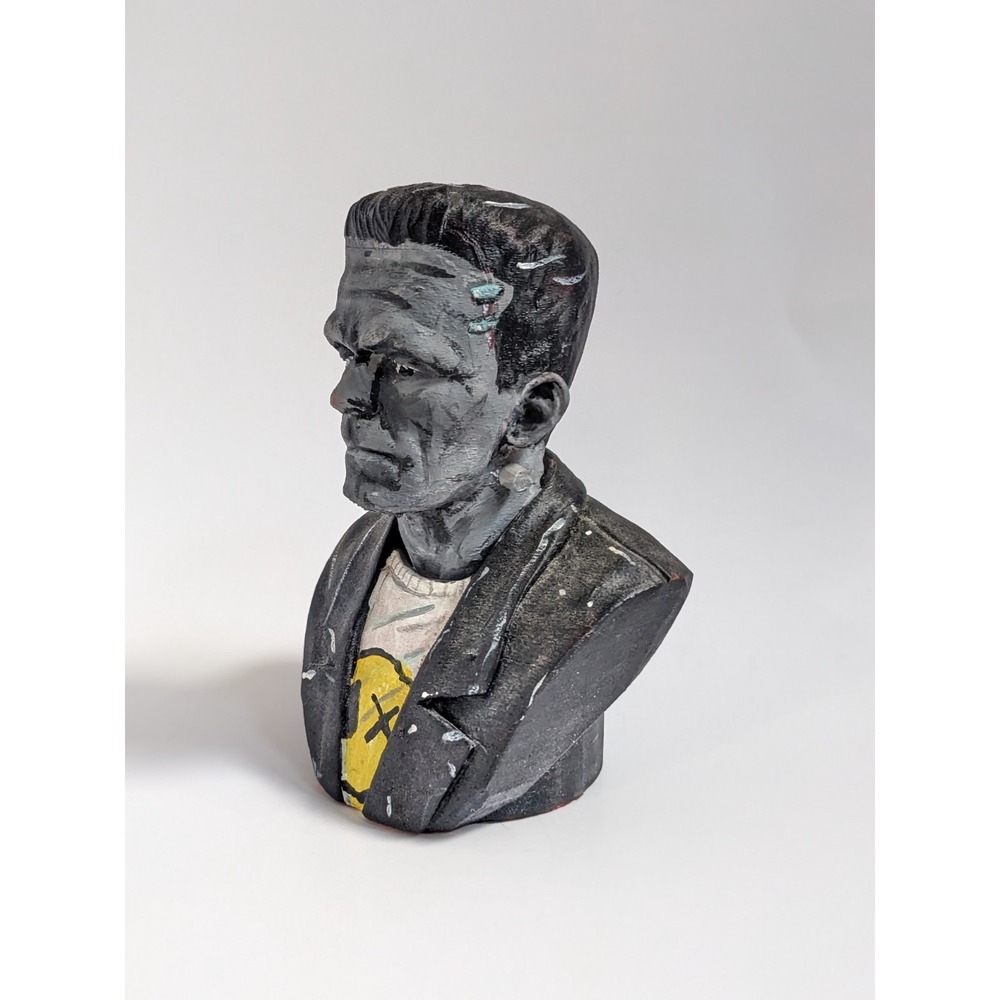 Frankenstein Monster Bust Punk Grunge Alt Rock Horror Statue 3D Print Halloween - Picture 3 of 10